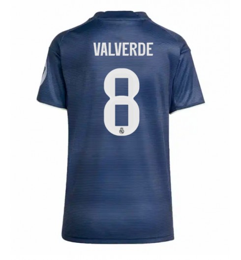 Real Madrid Federico Valverde #8 Venkovní Dres pro Dámské 2025-26 Krátký Rukáv Real Madrid Federico Valverde #8 Venkovní Dres pro Dámské 2025-26 Krátký Rukáv